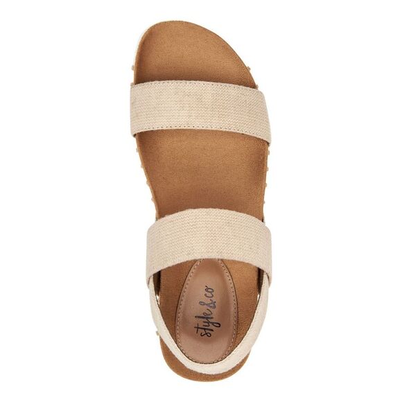 STYLE & COMPANY Womens Beige 1" Platform Milaa Wedge Sandal 9 M - Picture 3 of 4
